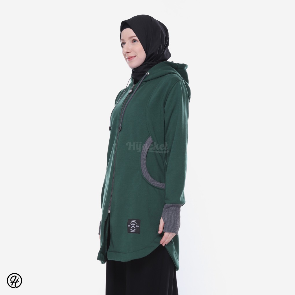NEW hijacket elektra jaket wanita hoodie all varian warna GREEN L & XL-3