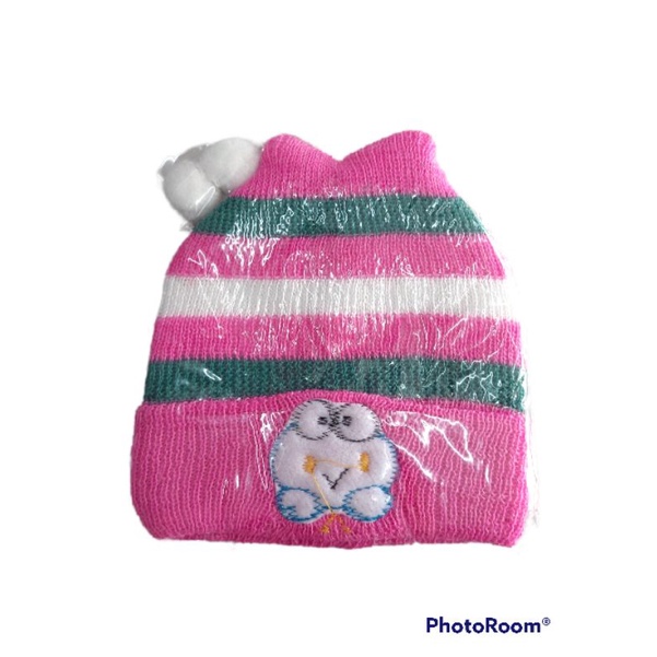 Kupluk Bayi Merk Happy Day || Topi Kupluk Anak Bayi Unisex || Kupluk Newborn Murah Berkualitas