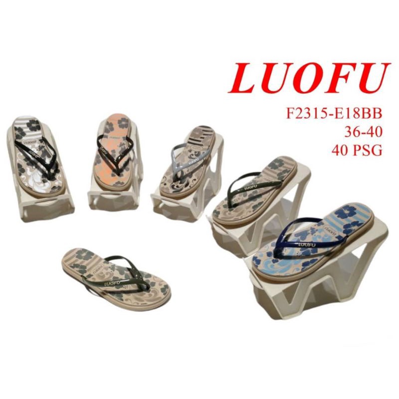 Sandal jepit karet wanita LUOFU original,sandal jelly perempuan nyaman lentur dan empuk