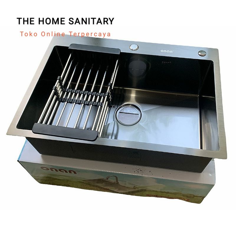 KITCHEN SINK ONAN 7050 BLACK BAK CUCI PIRING STAINLESS HITAM