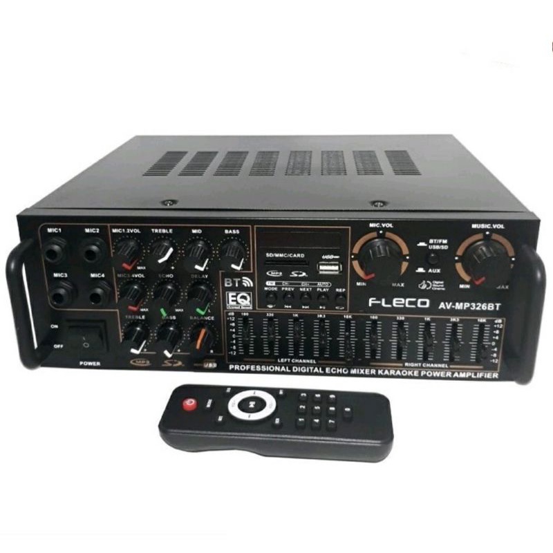 Fleco Power Ampli AV-MP326 Amplifier Bluetooth Stereo Karaoke
