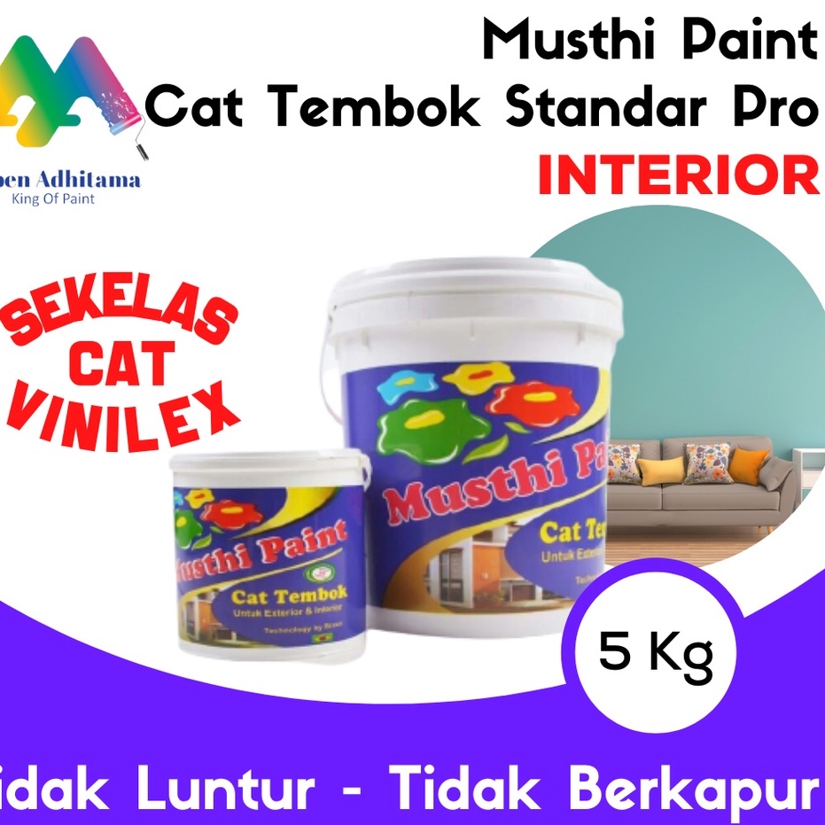 Jual Cat Tembok Dinding Standar Pro Interior Musthi Paint Kg Full