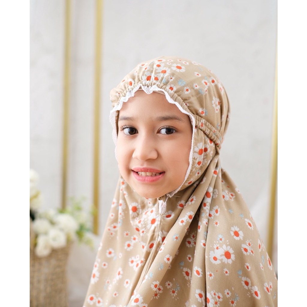 Pusat Beli Mukena Tasik - Mukena Anak (5-12 Tahun) Katun Rayon Bali Sunflower