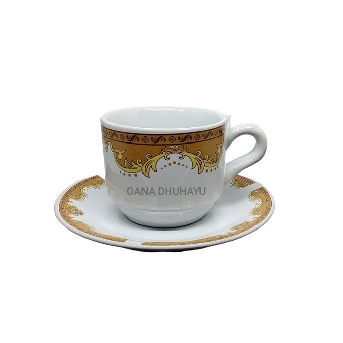 GELAS KOPI BATIK & PIRING TATAKAN GELAS MAHKOTA CANGKIR & PIRING MAHKOTA GELAS KOPI GAGANG MAHKOTA B
