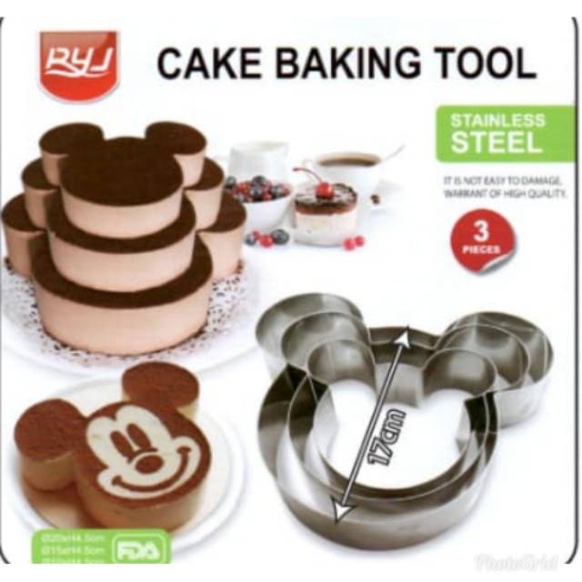 Cake Baking Tool Mickey 3 pcs/Stainless Steel