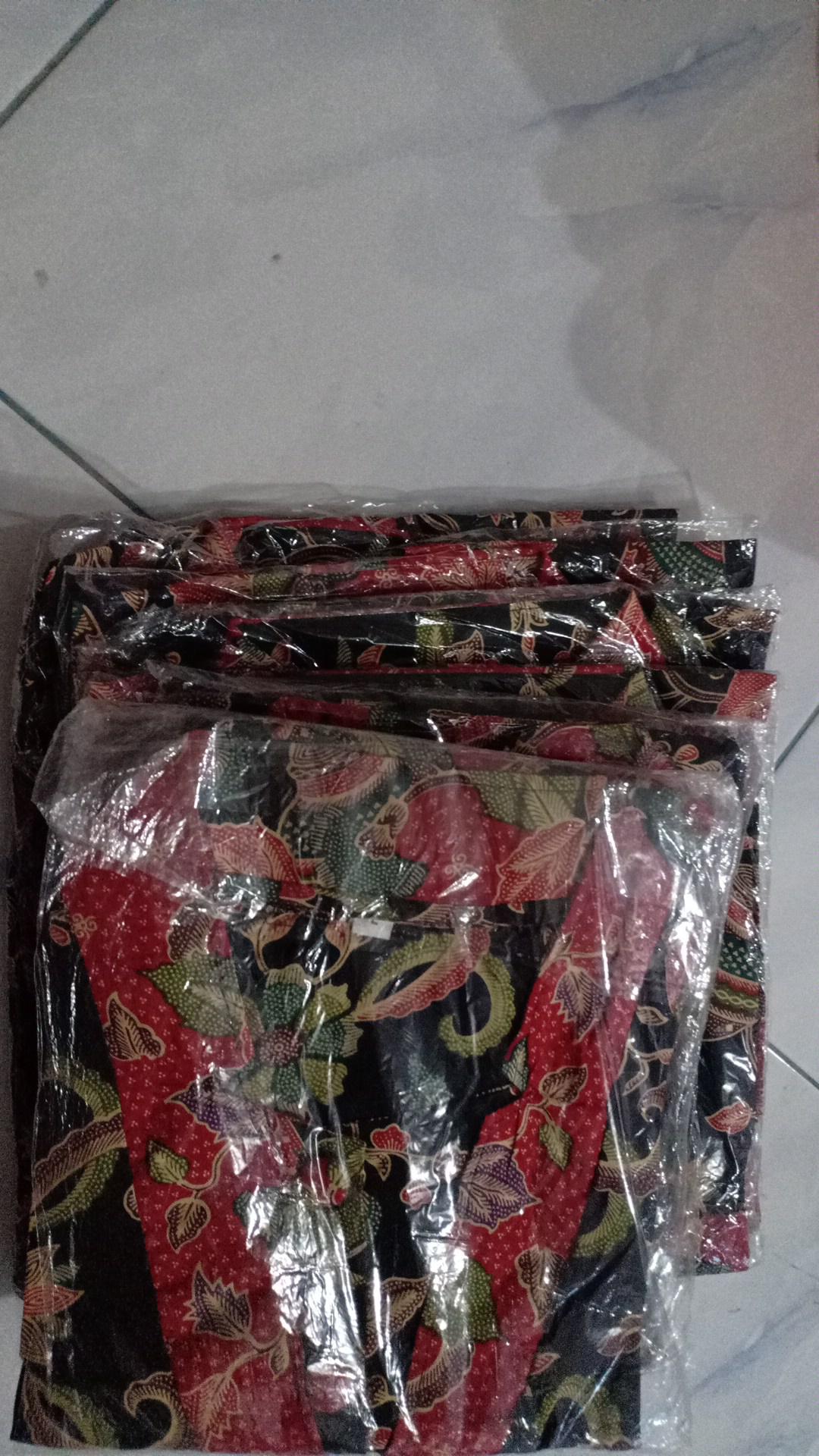 Rokblus Batik Couple Plus Anak Lena Gentong Merah/hitam