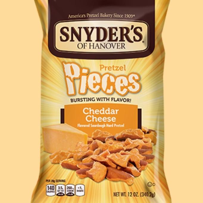 

Snyder's Snyders Cheddar Cheese Pretzel Pieces Keju Snack Import