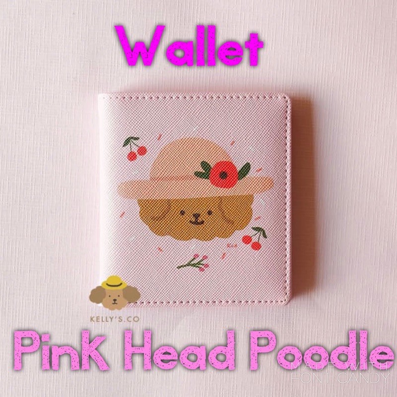 Kellys and Co WALLET - PINK HAT POODLE / Kellysandco
