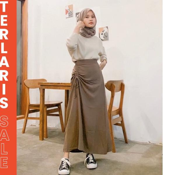 Rok Wanita KoreanRok Serut Casual Korean Look rok crinkle rok plisket rok span rok panjang rok span 