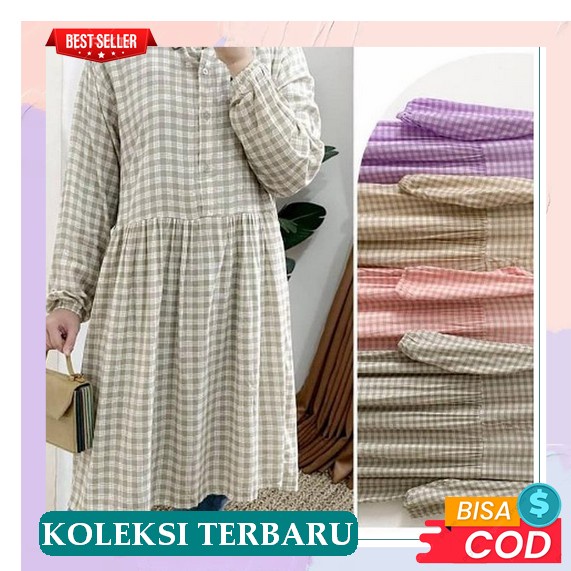 Ls - Terbaru Anindya Tunik Import Bahan Monalisa Premium Motif Bunga Tunik Wanita Terbaru 2021 Kekin