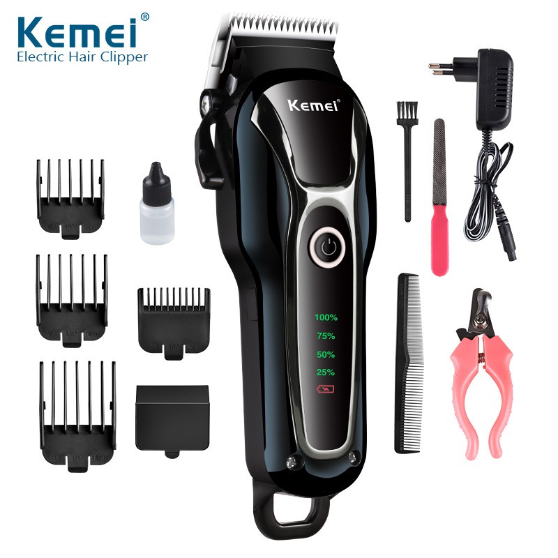 

Kemei 1991 Family Beautiful rechargeable professional dog hair trimmer for cat cutter grooming machine hair remover animal hair clipper for pet