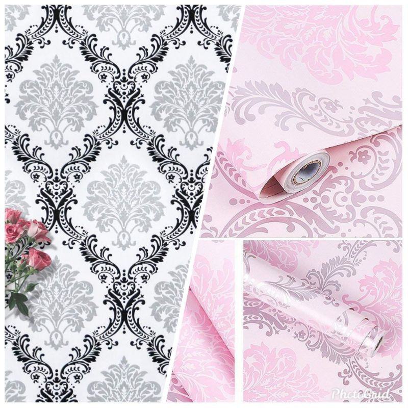 Wallpaper Batik Hitam & Pink