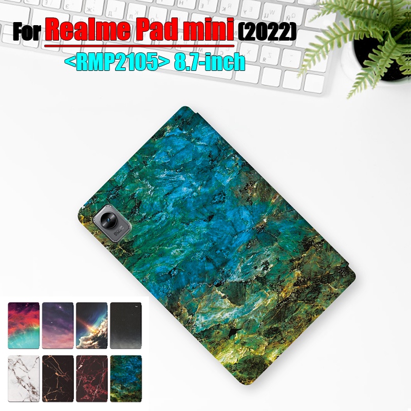 (Ready Stock) Casing Flip Realme pad mini (2022) 8.7 &quot;RMP2105 Motif Marmer