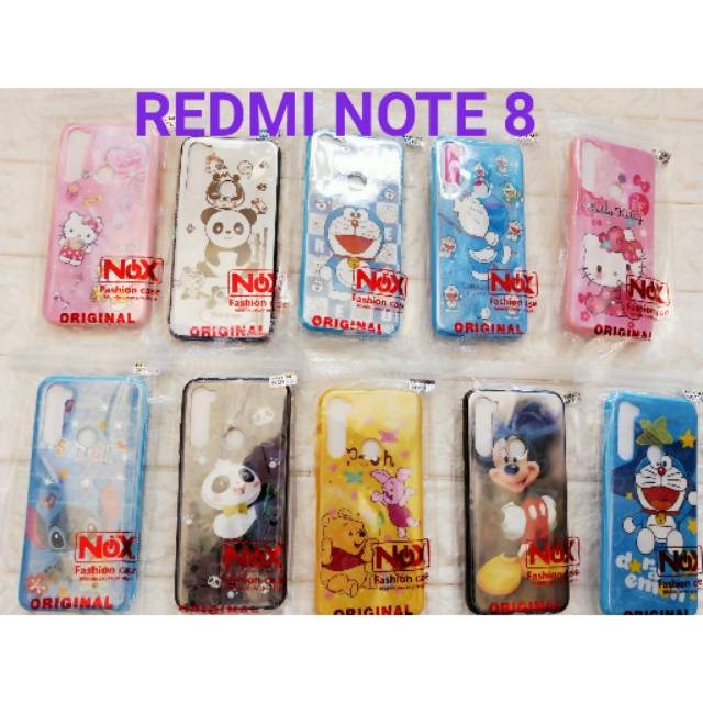 SOFTCASE KARAKTER REDMI NOTE 8 GLOSSY + TEMPERED GLASS