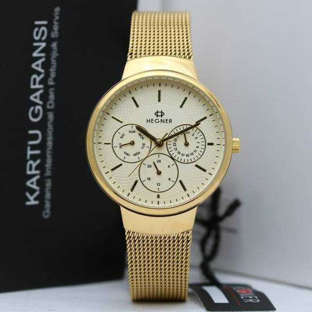 Jam Tangan Wanita HEGNER 5053 GOLD ORIGINAL