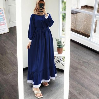 Baju Gamis Wanita Muslim Terbaru Sandira Dress cantik Murah kekinian GMS01 WN 1-3