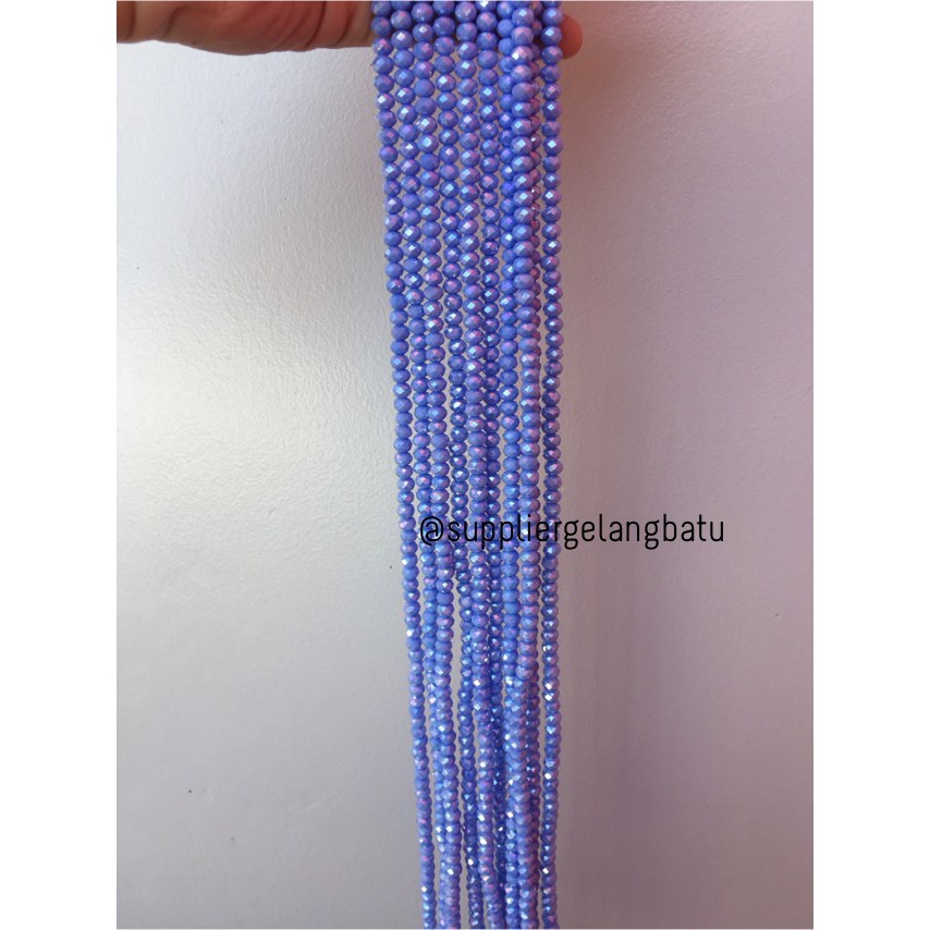 Crystal Ceko Doff 6mm BIRU UNGU supplier kristal import online shop bahan aksesoris gelang kalung