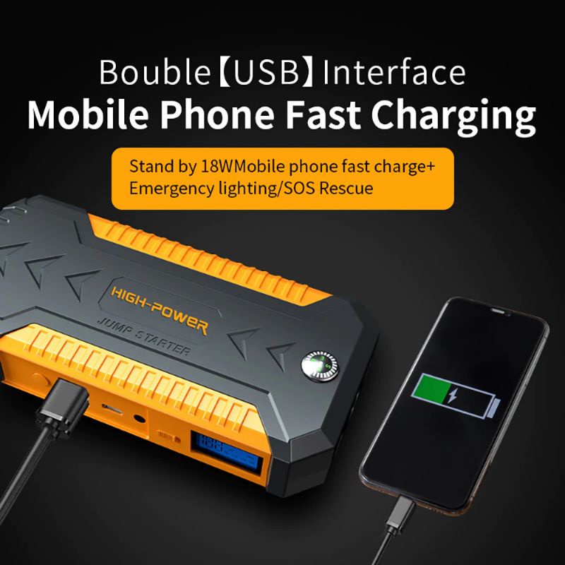 Power Bank 88000mAh USB + Car Jump Starter 600A + Flashlight