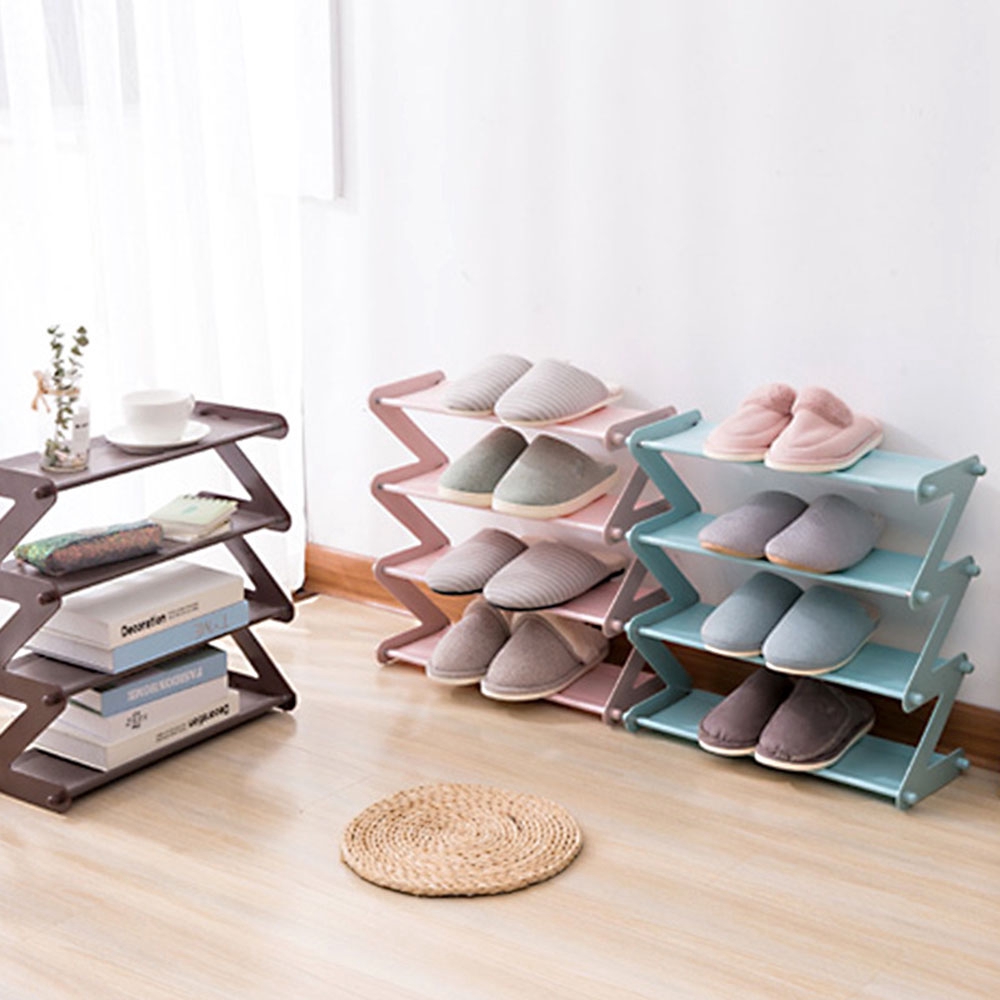 4 Tier Shoe Storage Rack Modern Simple Shoe Rack Random Color Shopee Indonesia