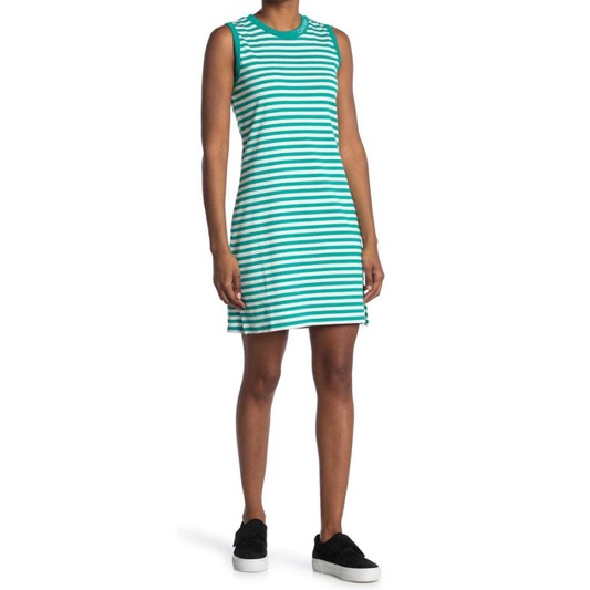 Calvin klein logo neck striped T-shirt dress