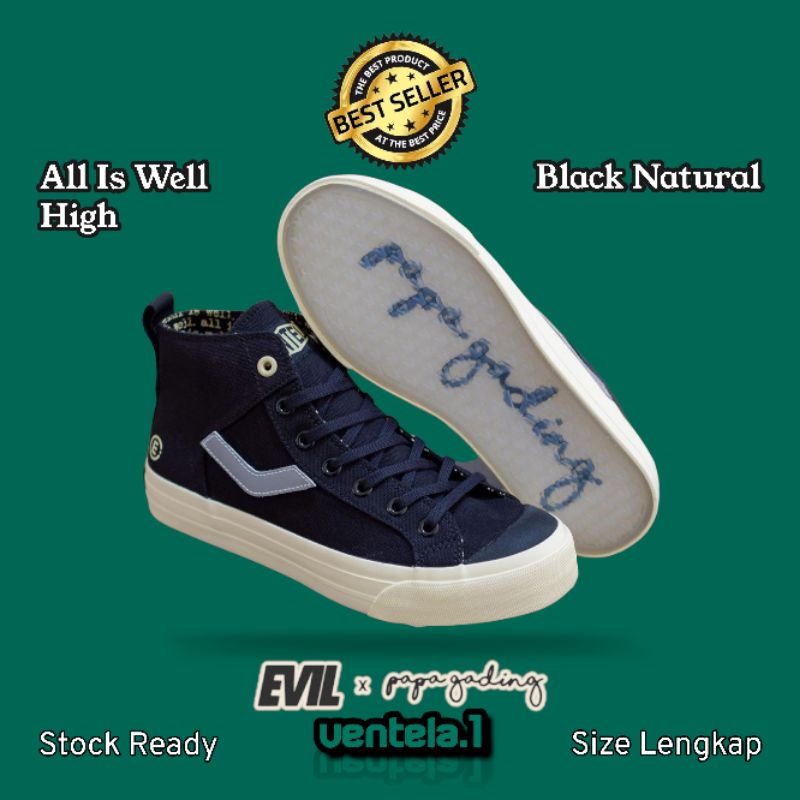 Ventela Evil All Is Well High Black Natural | Sepatu Ventela Original X Gading Martin