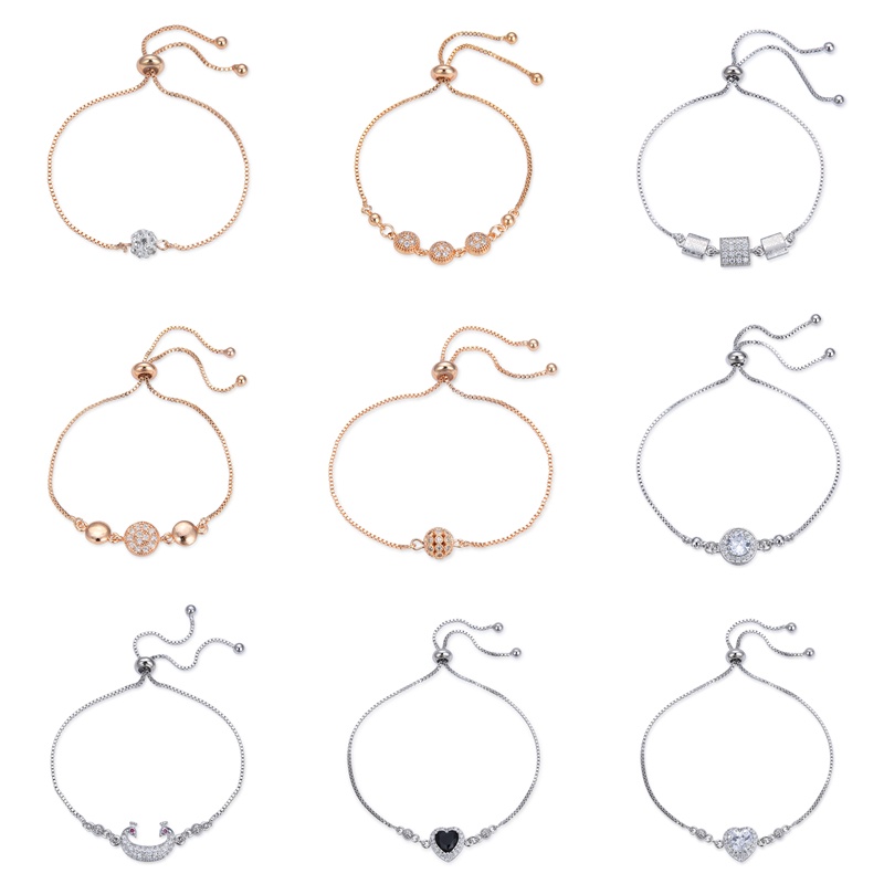 HYL JEWELRY COD Couple Gelang titanium lapis emas bola kristal berlian xuping 28B