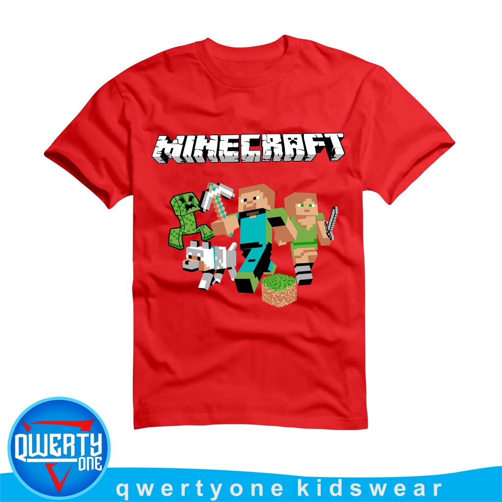 Kaos Distro Anak Laki-Laki Perempuan Minecraft Series 1-12 Tahun