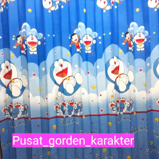 Gorden jendela lebar/besar Doraemon Bgr ukuran 200 x 185 cm