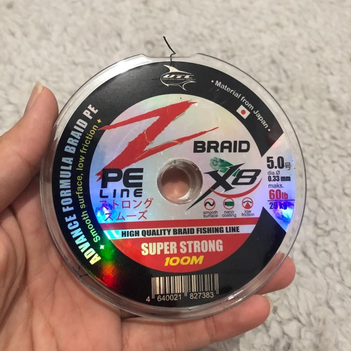 Senar Pancing UTC UTECATE Z Braid x8 Senar PE 100m Hitam - PE 5.0