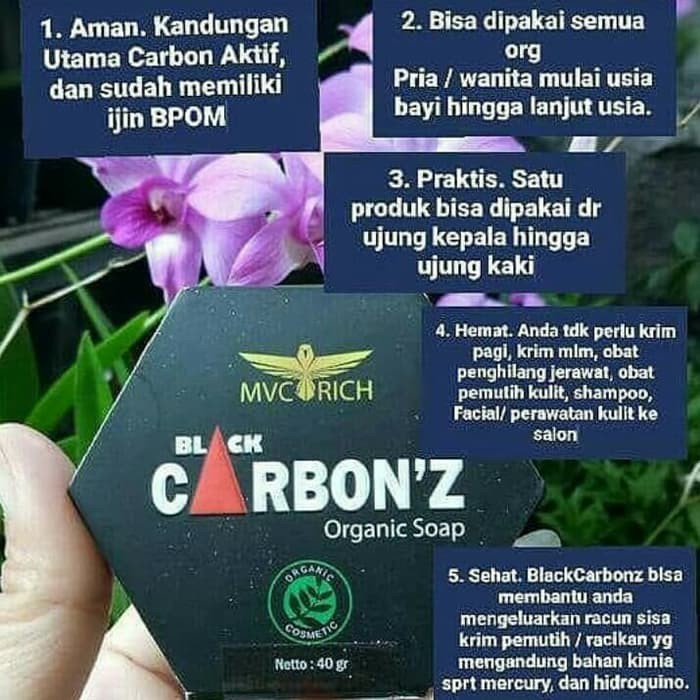 Black Carbonz Sabun Organik Sabun Jerawat Gatal Alergi/ Sabun Blackcarbonz