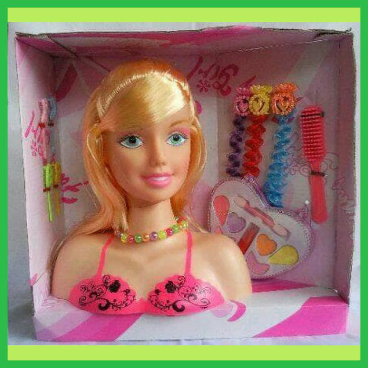 MAINAN BONEKA MAKEUP BARBIE KEPALA BARBIE SALON SALONAN