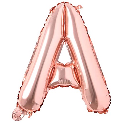 ROSE GOLD Balon Foil Huruf Angka 40cm Ulang Tahun Love Star Party Supplies ABCDEFGHIJKLMNOPQRSTUVWXYZ Emas Birthday Balloon