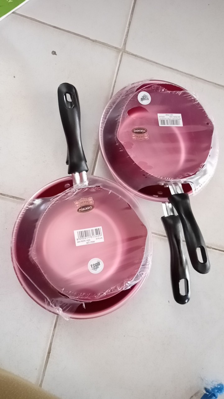 Paling Laku Maspion Evilus Set Panci Susu 14cm Dan Frypan 20cm  Pink