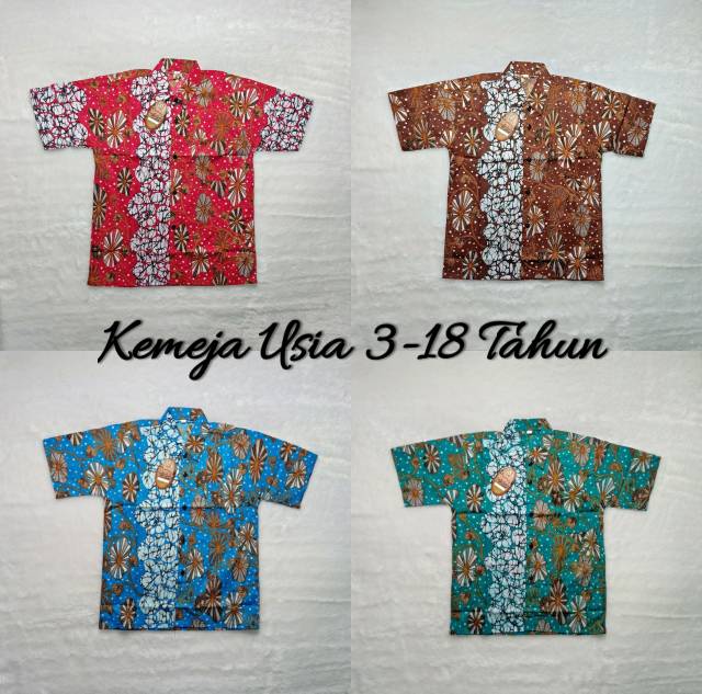 Kemeja Batik Anak Usia 1,2,3,4,5,6,7,8,9,10,11,12,13,14,15,16,17,18 Tahun Grosir Kemeja Batik Murah