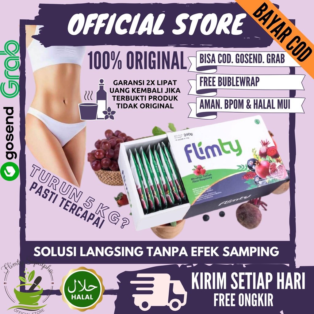 Flimty Fiber Pelangsing Original 1 Box 16 Sachet Detox Diet Herbal Halal BPOM Antioksidan Asli COD Penurun Berat Badan Flimeal FLYMTY FLIMTI PLIMTI FLIMITY SLIMTY PLIMTY Raspberry Blackcurrant Flimburn Pembakar Lemak Mengatasi Perut Buncit Slim Paket Gold