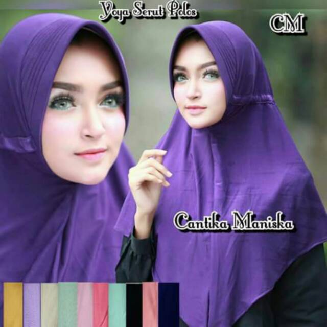 Hijab Yoya serut polos