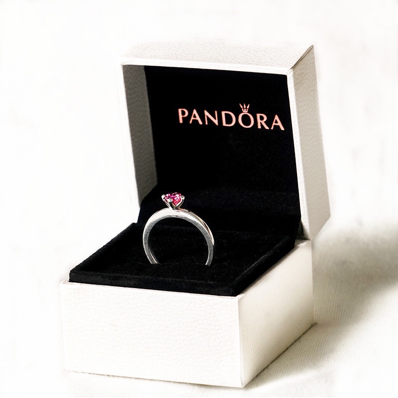 Pandora Cincin Sterling Silver 925 Desain Hati Hias Cubic Zirconia Untuk Wanita