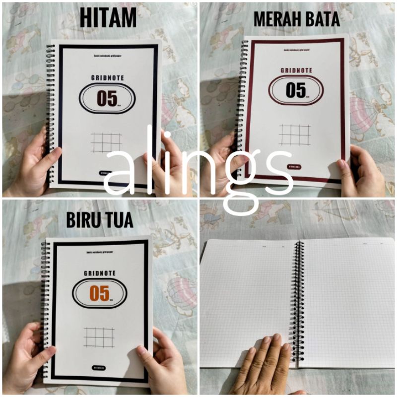 

5mm Basic Grid Paper Spiral Notebook Buku Tulis Gambar Pola Matematika Halaman Kotak