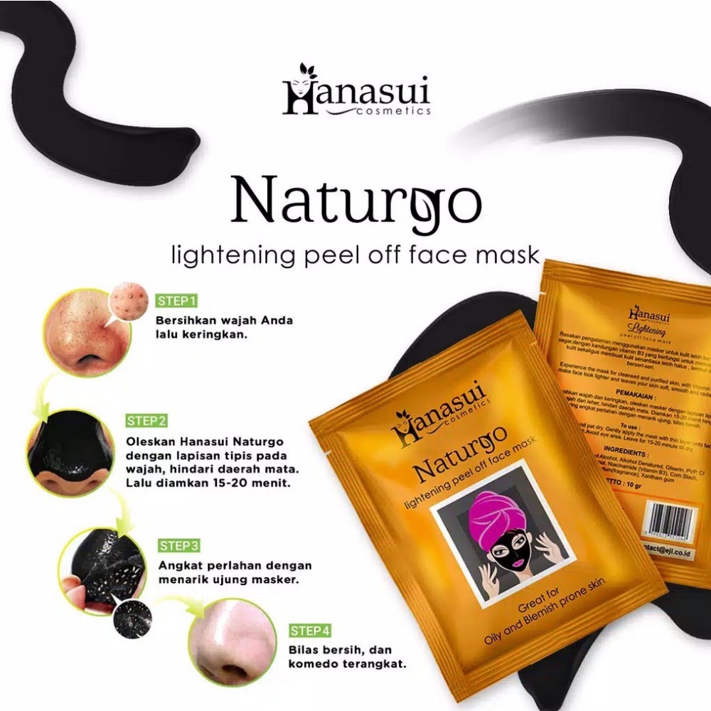 HANASUI Naturgo Peel Off Mask - 10gr (Masker Mengangkat Sel Kulit Mati )