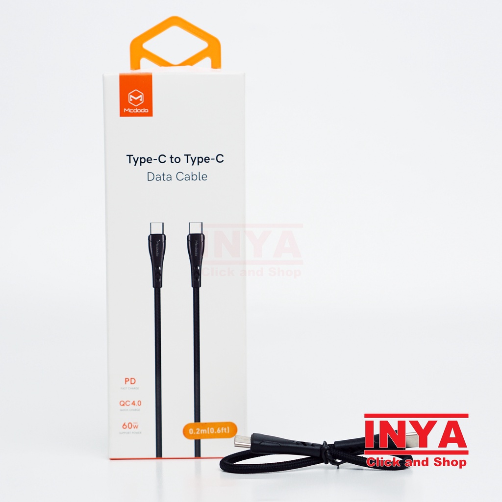 MCDODO CA-764 Type C to Type C Data Cable 0.2m - 3A Quick Charging - Kabel Data