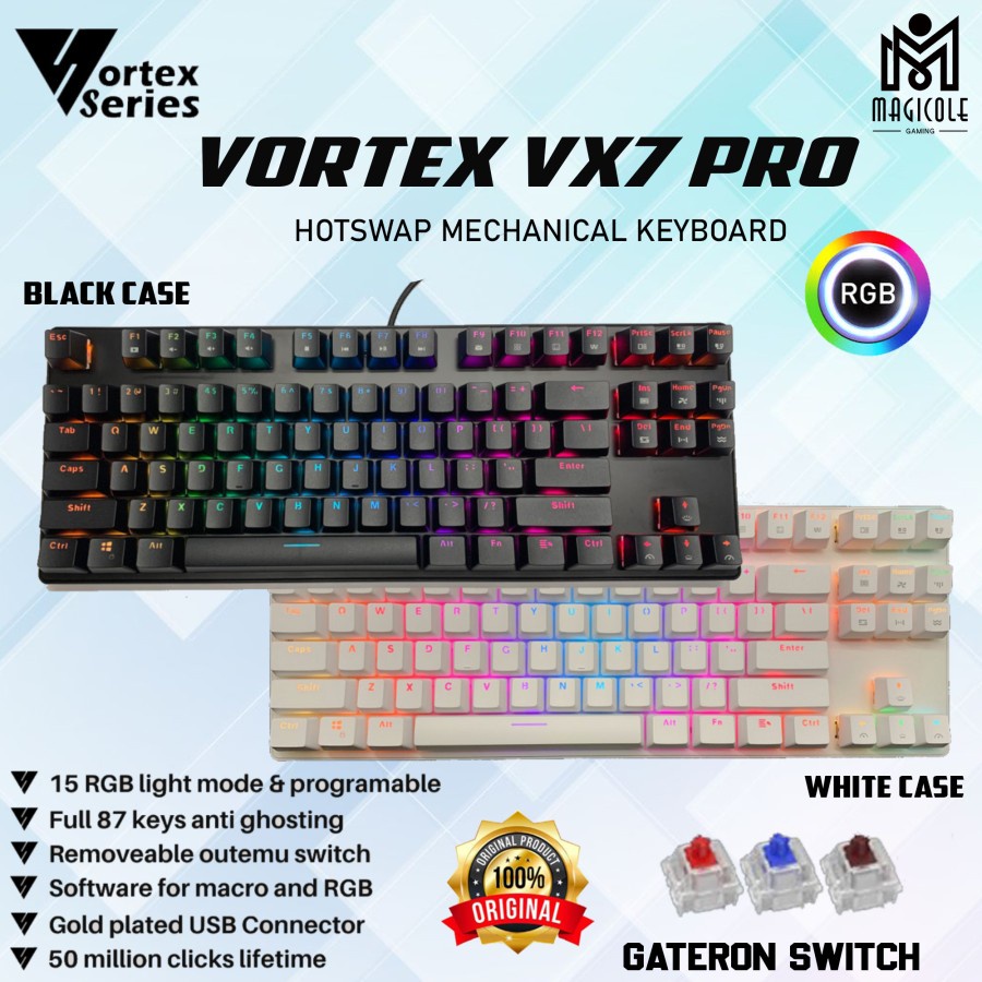 VortexSeries Vortex VX7 Pro RGB LED Hotswap Mechanical Keyboard Gaming