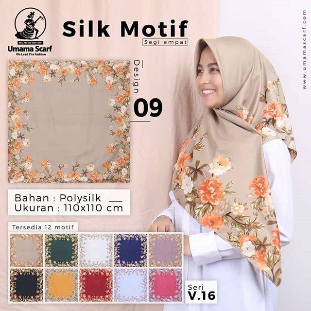 UMAMA SCARF, JILBAB MOTIF UMAMA,HIJAB UMAMA SILK MOTIF, HIJAB S4 UMAMA