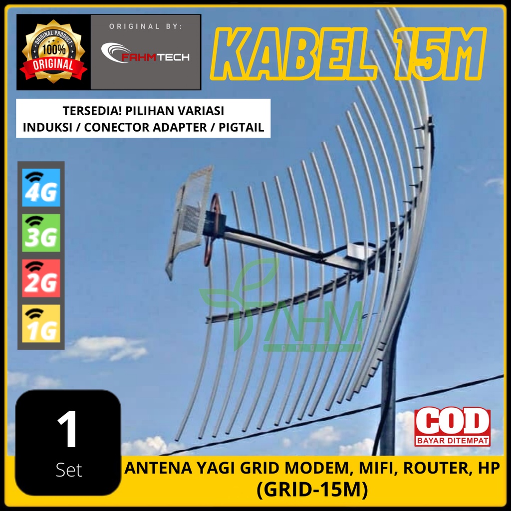 Antena Yagi Grid Modem, Mifi, Router, HP 4G - FAHM TECH (GRID-15M)