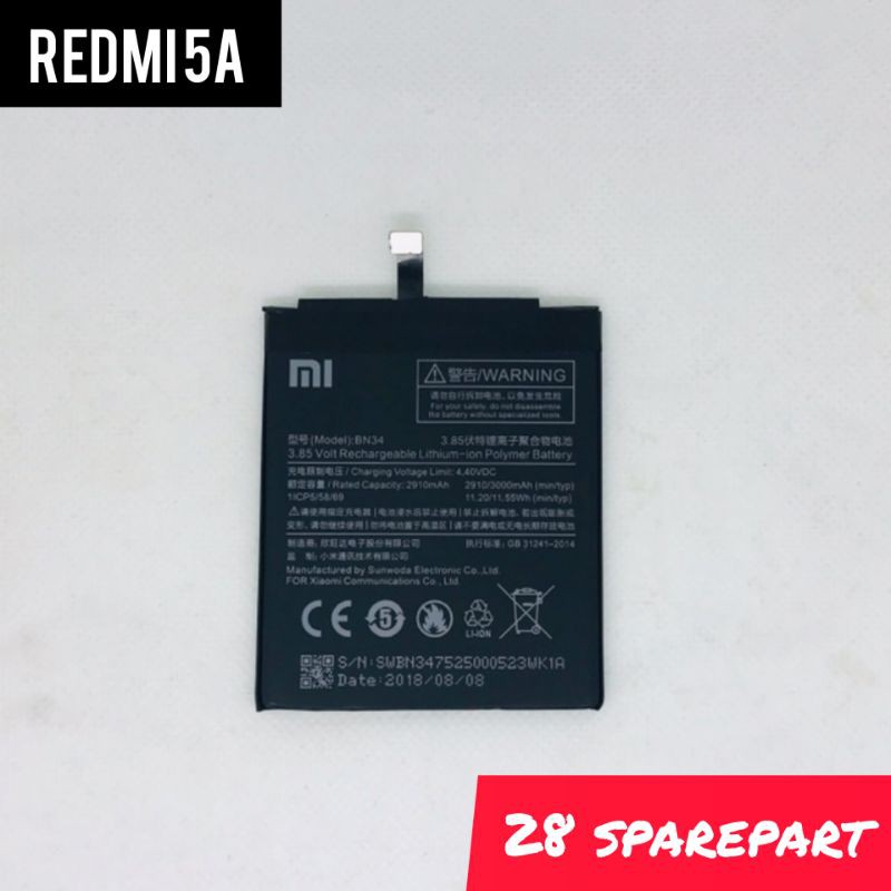 BATERAI/BATRE BN34 XIAOMI REDMI 5A ORIGINAL 100%