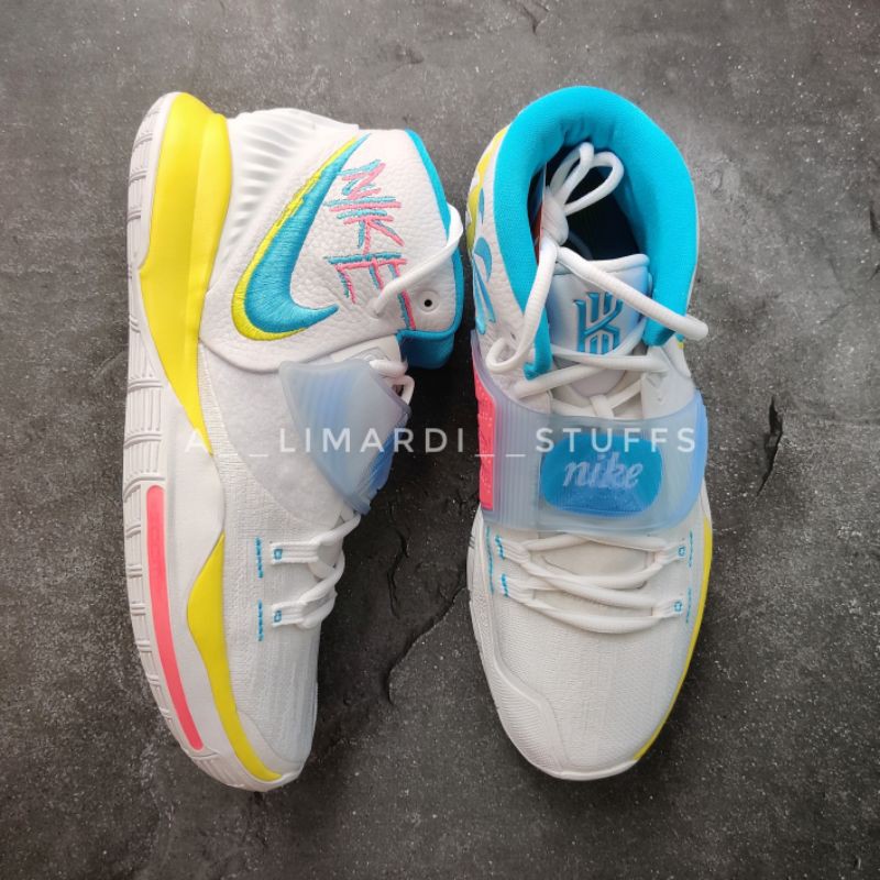 (Free Nike Socks) Nike Kyrie 6 EP Neon Graffiti Original