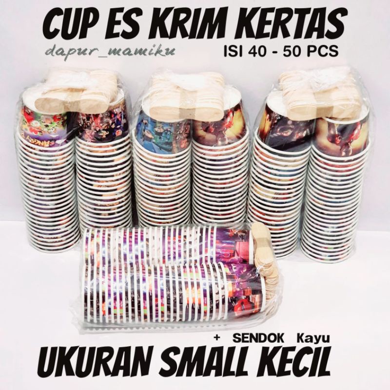 DAPURMAMI Tempat wadah Es Krim cup ice cream Kertas Kecil