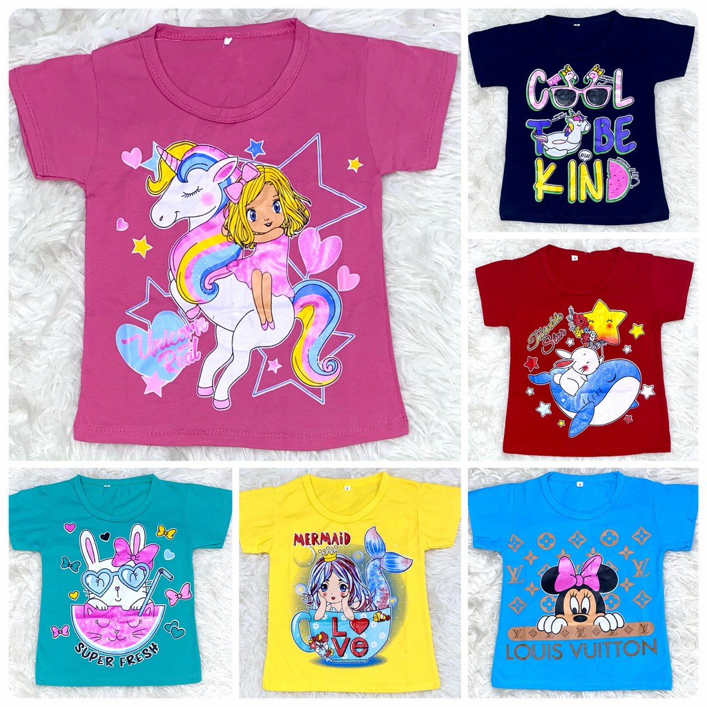 Kaos Anak Perempuan / Atasan Anak Cewek Sablon 1-10 Tahun Part 1