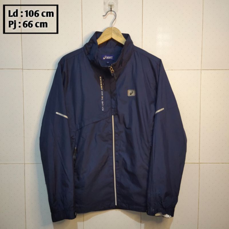ASICS preloved branded jaket pria wanita cewek cowok thrift pl bekas second jacket parasut outdoor s