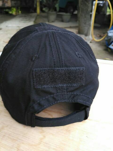 Topi pamen polri hitam / topi velcro tactical bdu