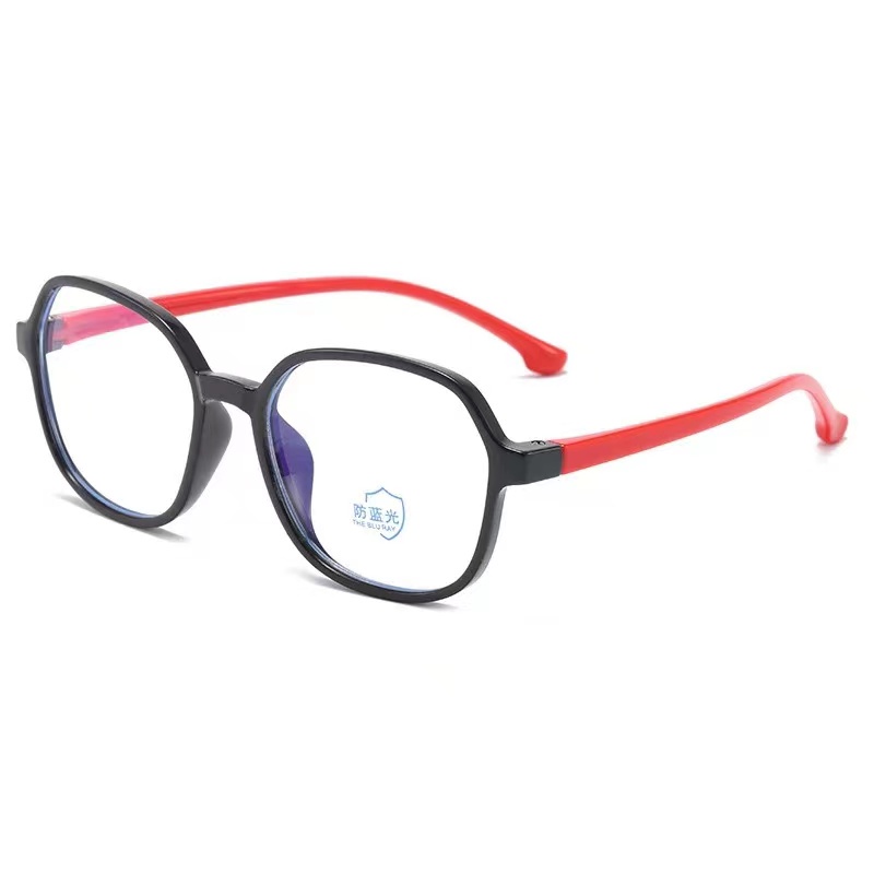 (Rowling)Kacamata Anak NewTrend Silikon/Fashion Anak Unisex Terbaru anti radiasi  Blue Light High Quality Import-Ka-182 Hitam-Merah
